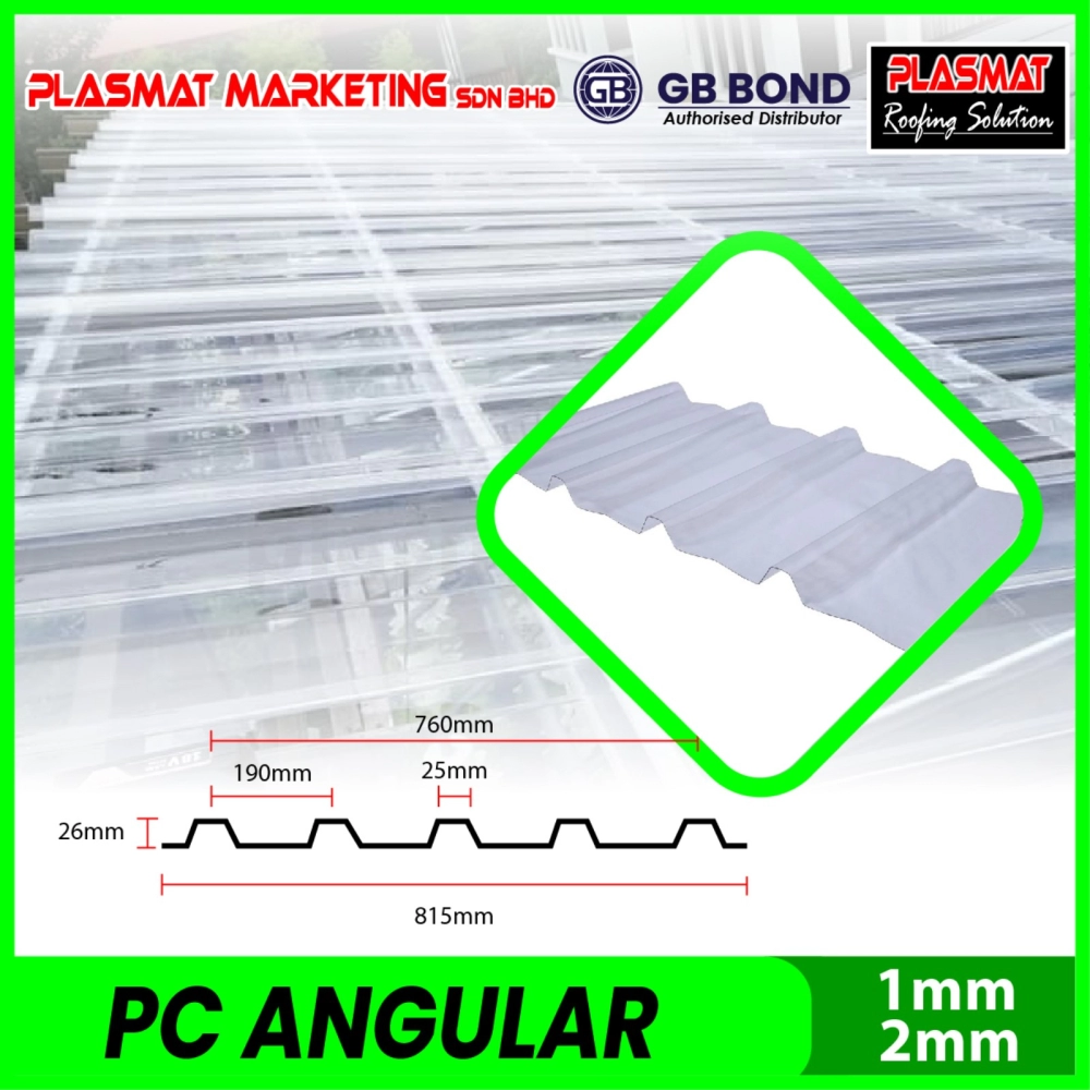 Polycarbonate Angular Industry Awning Roofing Sheet