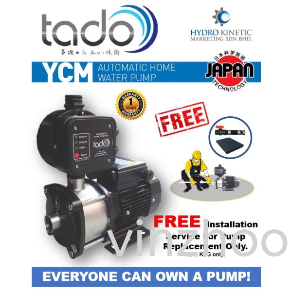 [FREE REPLACEMENT INSTALLATION] TADO YCM3-5 (0.75HP) WATER PUMP (TSUNAMI) YCM3-5YPC8 Booster Water Pump Water Pump Kuala Lumpur (KL), Malaysia, Selangor, Kepong Supplier, Suppliers, Supply, Supplies | Vinzhoo Marketing Trading