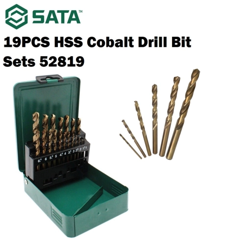 [LOCAL]SATA 52819 19PCS HSS Straight Shank Cobalt Twist Drill Set