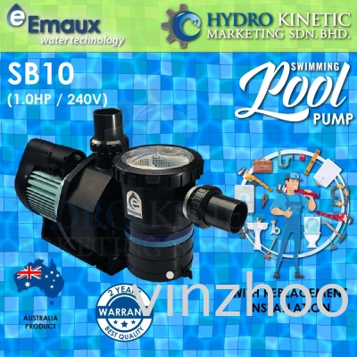 Emaux SB10 (1.0HP) Australia Swimming Pool Water Pump, Pam Kolam Renang with replacement installatio
