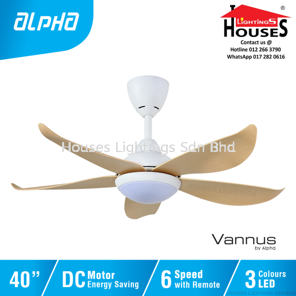 ALPHA Vannus - LUNA LED 5B 40 Inch DC Motor Ceiling Fan with 5 Blades (6 Speed Remote) - MAPLE(MW+MP) VANNUS Alpha Ceiling Fan Ceiling Fan Selangor, Malaysia, Kuala Lumpur (KL), Puchong Supplier, Suppliers, Supply, Supplies | Houses Lightings Sdn Bhd