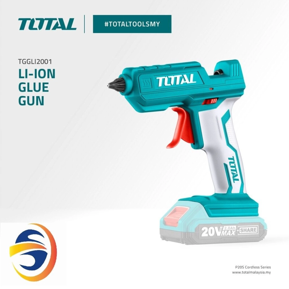 TOTAL 20V LITHIUM-ION CORDLESS GLUE GUN - TGGLI2001 (FREE 3PCS GLUE STICK)