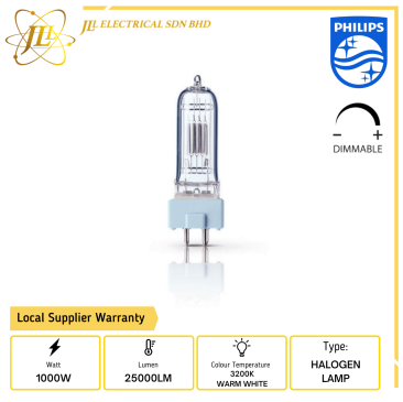 PHILIPS 69951/BP 1000W 240V 25000LM GY9.5 230V DIMMABLE HALOGEN LAMP