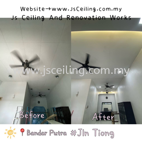 Cornice Design & Wiring  Cornice Ceiling Design ,Bandar Putra #Jln Tiong Johor Bahru (JB) Design, Supply, Supplier | JS Ceiling and Renovation Works