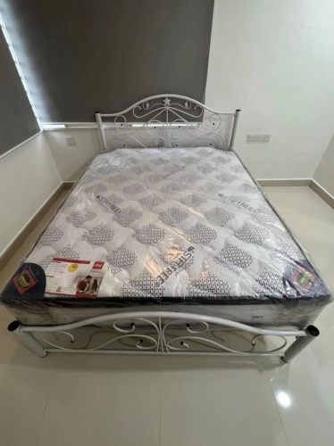 set Metal bedframe with mattress penang tanjung tokong and tanjung bunga