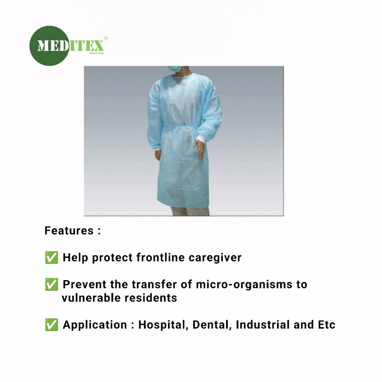 Isolation Gown (PE Coated)- Medical disposable