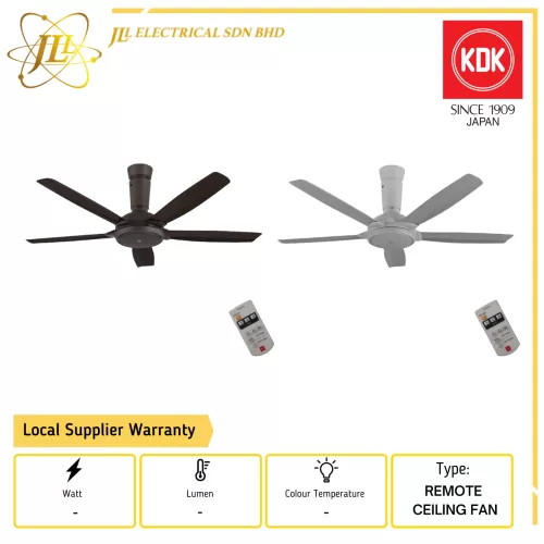 KDK K14YZ 5 BLADE 56'' REMOTE CEILING FAN [GY/PBR]