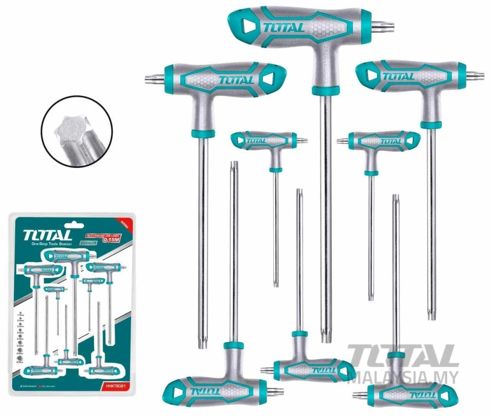 TOTAL 8PCS T-HANDLE TORX WRENCH SET - THHW8083