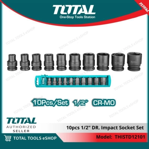 TOTAL 10PCS 1/2" DR.IMPACT SOCKET SET (MM-SIZE) - THISTD12101