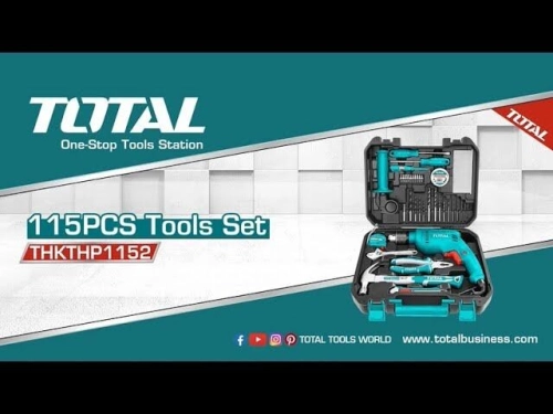 TOTAL IMPACT DRILL DIY HOUSEHOLD TOOLS SET (115PCS) - THKTHP1152