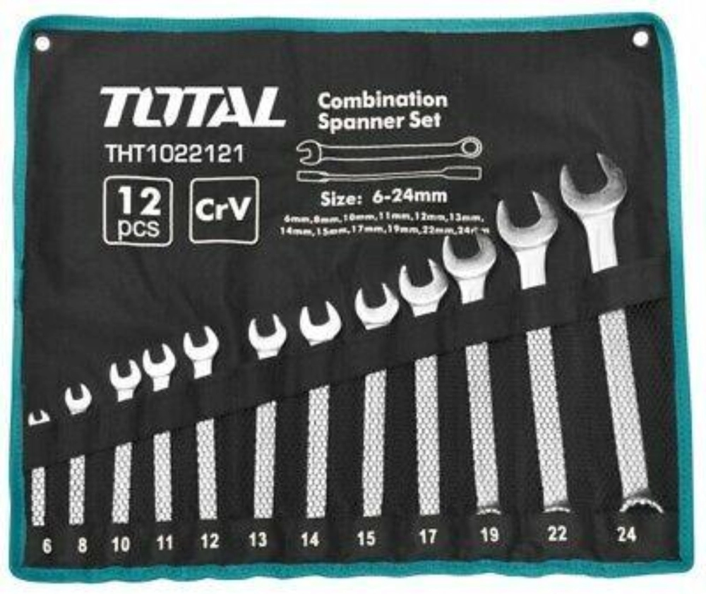 TOTAL 12PCS (6-24MM) COMBINATION SPANNER SET - THT1022121