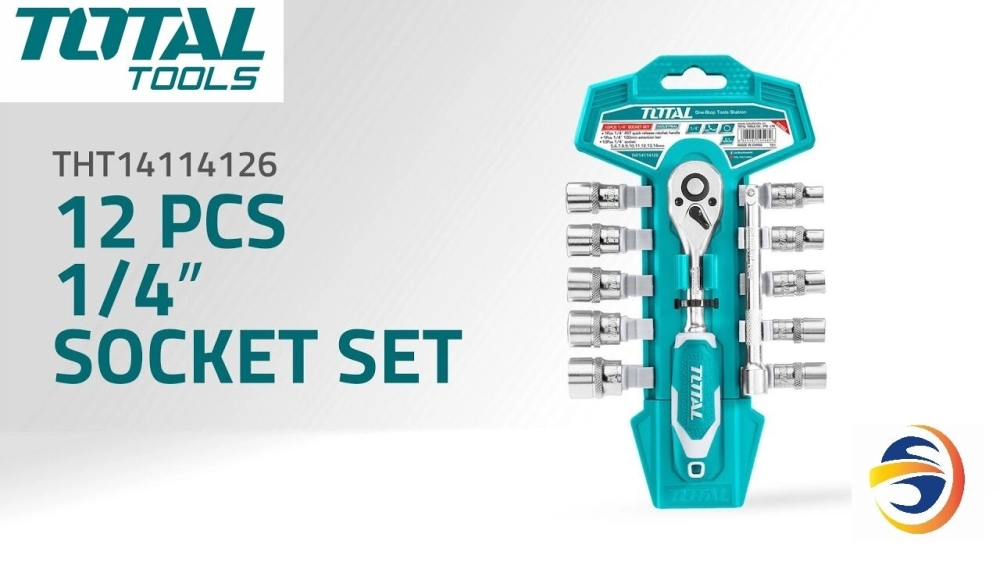 TOTAL 12PCS 1/4" 6POINT SOCKET SET (MM-SIZE) - THT14114126