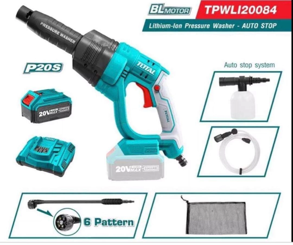 TOTAL 20V LITHIUM-ION PRESSURE WASHER - TPWLI20084