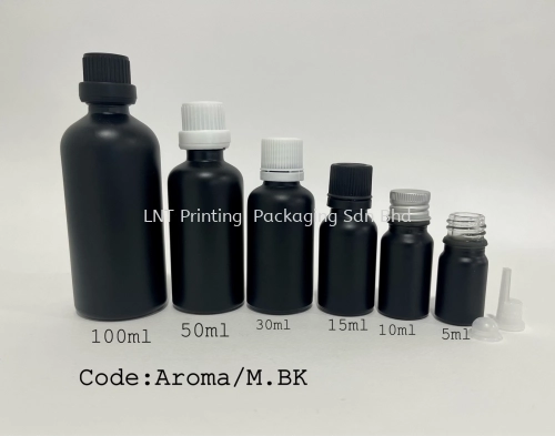 Aroma Matt Black Bottle With Cap 