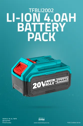 TOTAL 20V 4.0Ah LITHIUM-ION BATTERY PACK - TFBLI2002