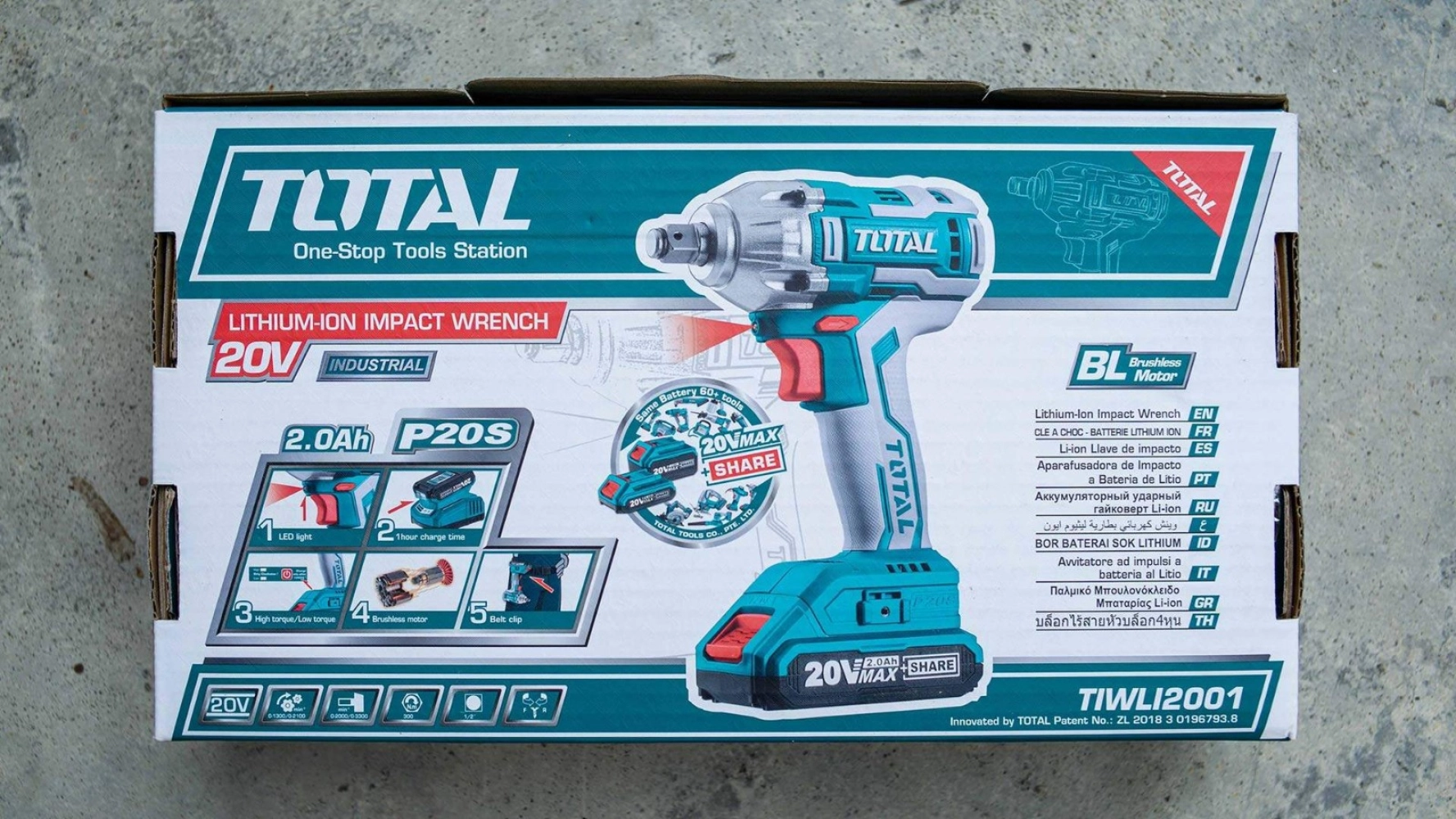 TOTAL 20V LITHIUM-ION 1/2" CORDLESS IMPACT WRENCH - TIWLI2001