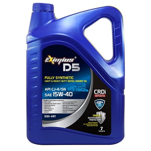 EXIMIUS D5 API CJ-4/SN SAE 15W-40 7L FULLY SYNTHETIC LIGHT & HEAVY DUTY DIESEL ENGINE OIL LUBRICANT PRODUCTS Pahang, Malaysia, Kuantan Manufacturer, Supplier, Distributor, Supply | Hardex Corporation Sdn Bhd