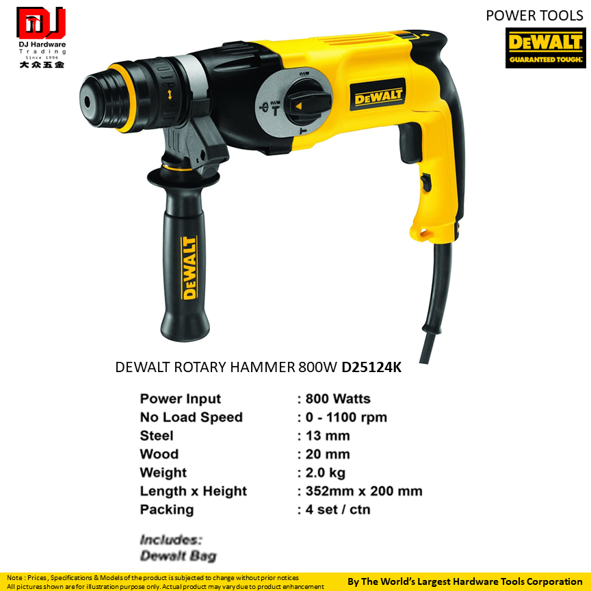 DEWALT ROTARY HAMMER 800W D25124K (CL)