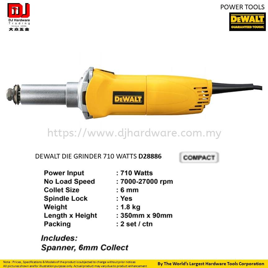 DEWALT DIE GRINDER 710W D28886 (CL) POWER TOOLS TOOLS & EQUIPMENTS  Selangor, Malaysia, Kuala Lumpur (KL),