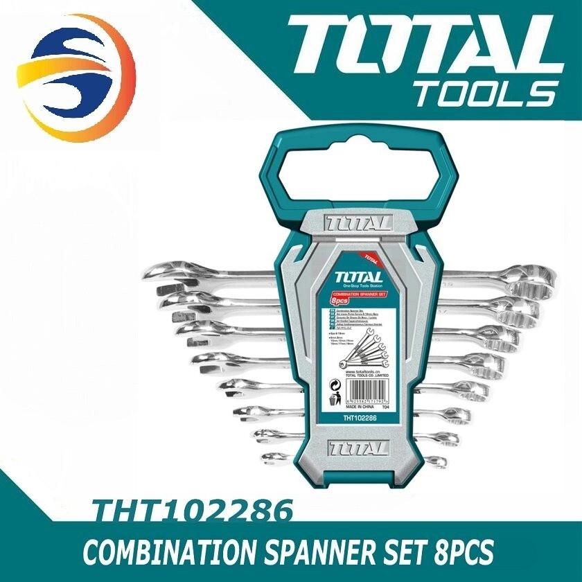 TOTAL 8PCS (6-19MM) COMBINATION SPANNER SET - THT102286