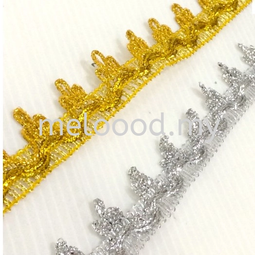 LACE MAHKOTA SILVER / GOLD CRAFT LACE lebar 2CM / METER