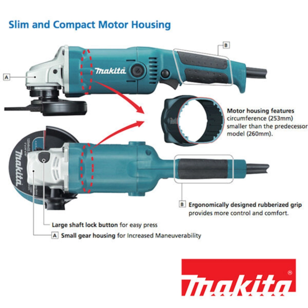 MAKITA GA5010 5"/125MM ANGLE GRINDER (1050W)