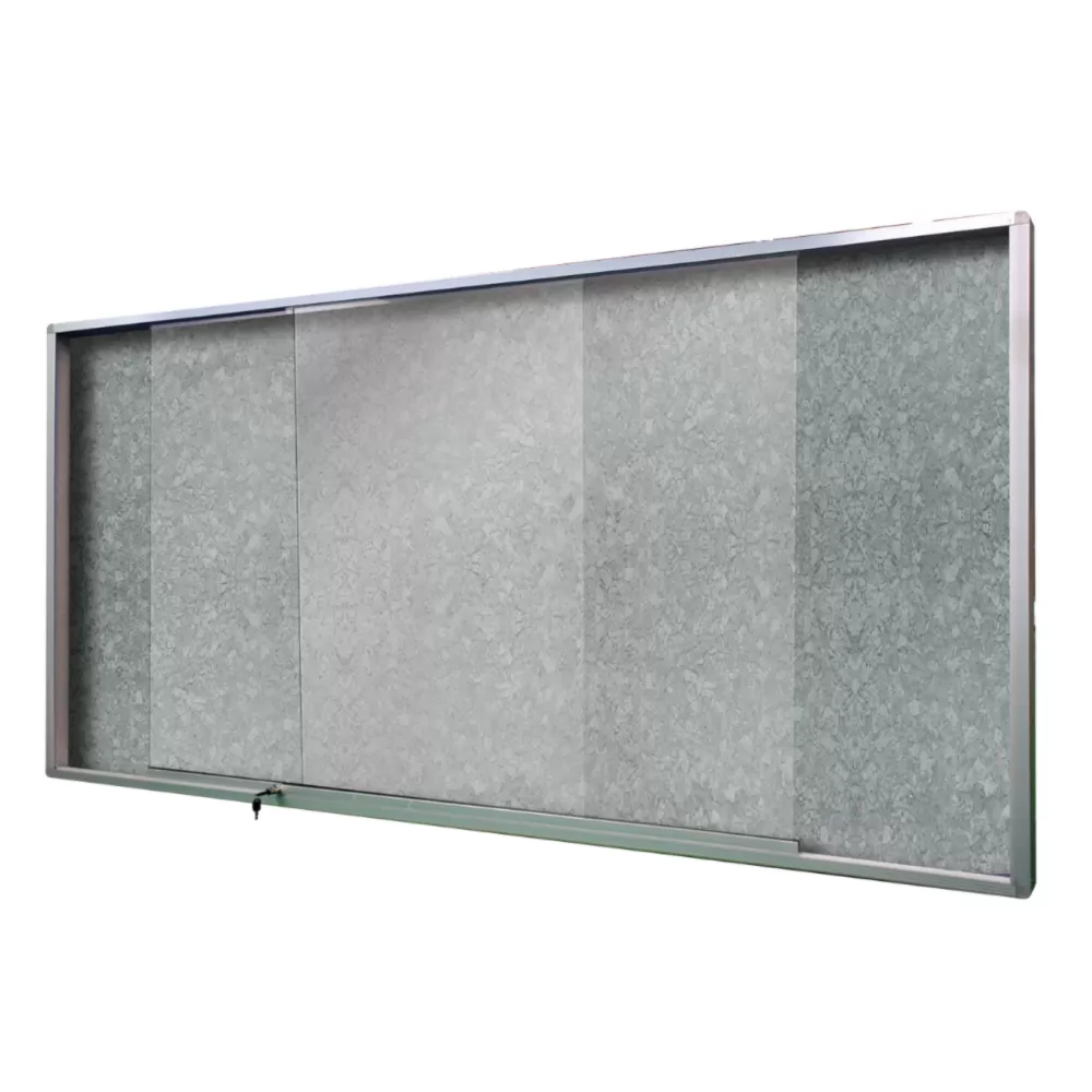 Aluminium Frame Stick On Board Board Sliding Glass Cabinet