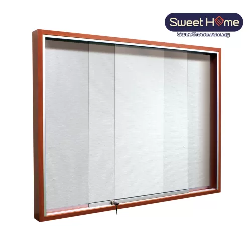 Wooden Frame Non Magnetic Whiteboard Sliding Glass Cabinet