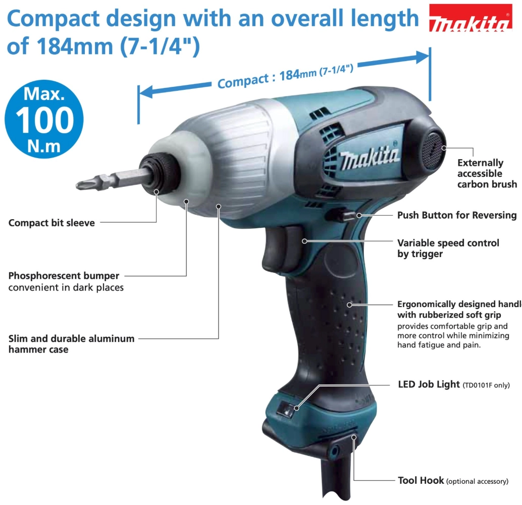 MAKITA TD0101F IMPACT DRIVER (230W)