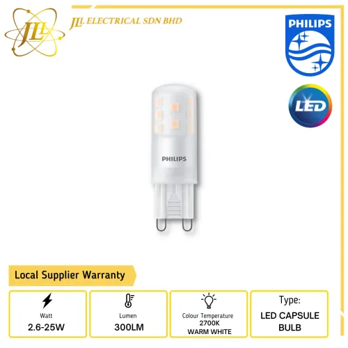 PHILIPS COREPRO LED CAPSULE MV 2.6W-25W G9 DIMMABLE 827 2700K WARMWHITE 9290023899