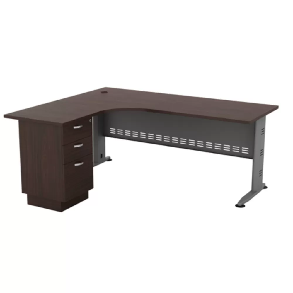 L-Shape Executive Table With Fixed Pedestal 2Drawer1Filling | Office Table Penang