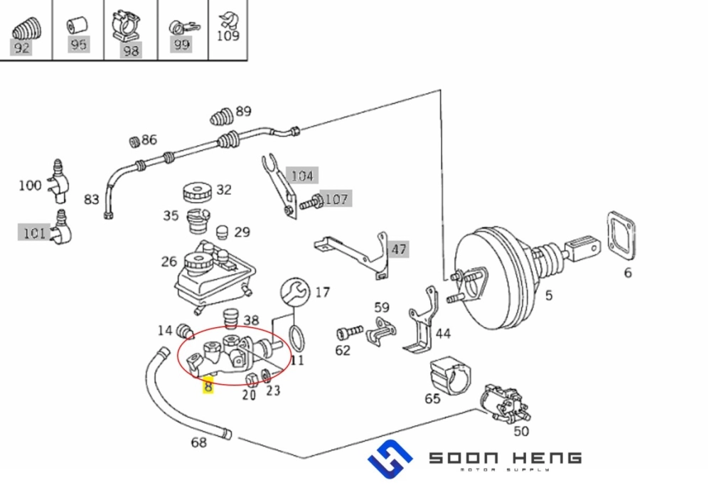 Mercedes-Benz C124, S124 and W124 - Brake Master Cylinder (SAMKO)