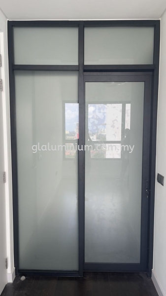 Hanging sliding doors 1 panels + aluminium fix glass @Lot 15 Sjcc, jalan kemajuan, Subang Jaya, selangor  One panel hanging sliding doors +aluminium shopfronts + Above fit glass hanging sliding doors Selangor, Malaysia, Kuala Lumpur (KL), Cheras Supplier, Installation, Supply, Supplies | GL GLASS & ALUMINIUM TRADING