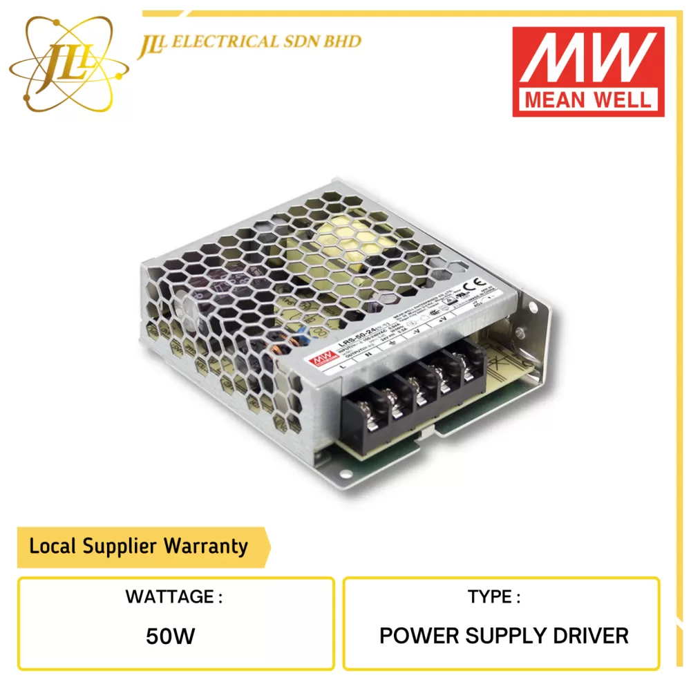 MEANWELL LRS 50W LED POWER SUPPLY DRIVER [12V/24V/48V] Kuala Lumpur (KL), Selangor, Malaysia Supplier, Distributor | JLL Electrical Sdn Bhd