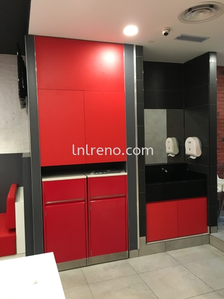 Fast food restaurant renovation work at KL PJ Fast food Renovation Petaling Jaya (PJ), Selangor, Kuala Lumpur (KL), Malaysia. Design, Renovation, Decoration | LNL Reno Enterprise