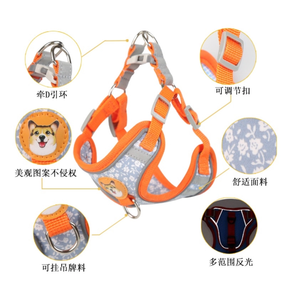 Cat Harness/Pet Collar Vest/Cat Chest Strap/Soft Breathable Pet Vest&Leash Set