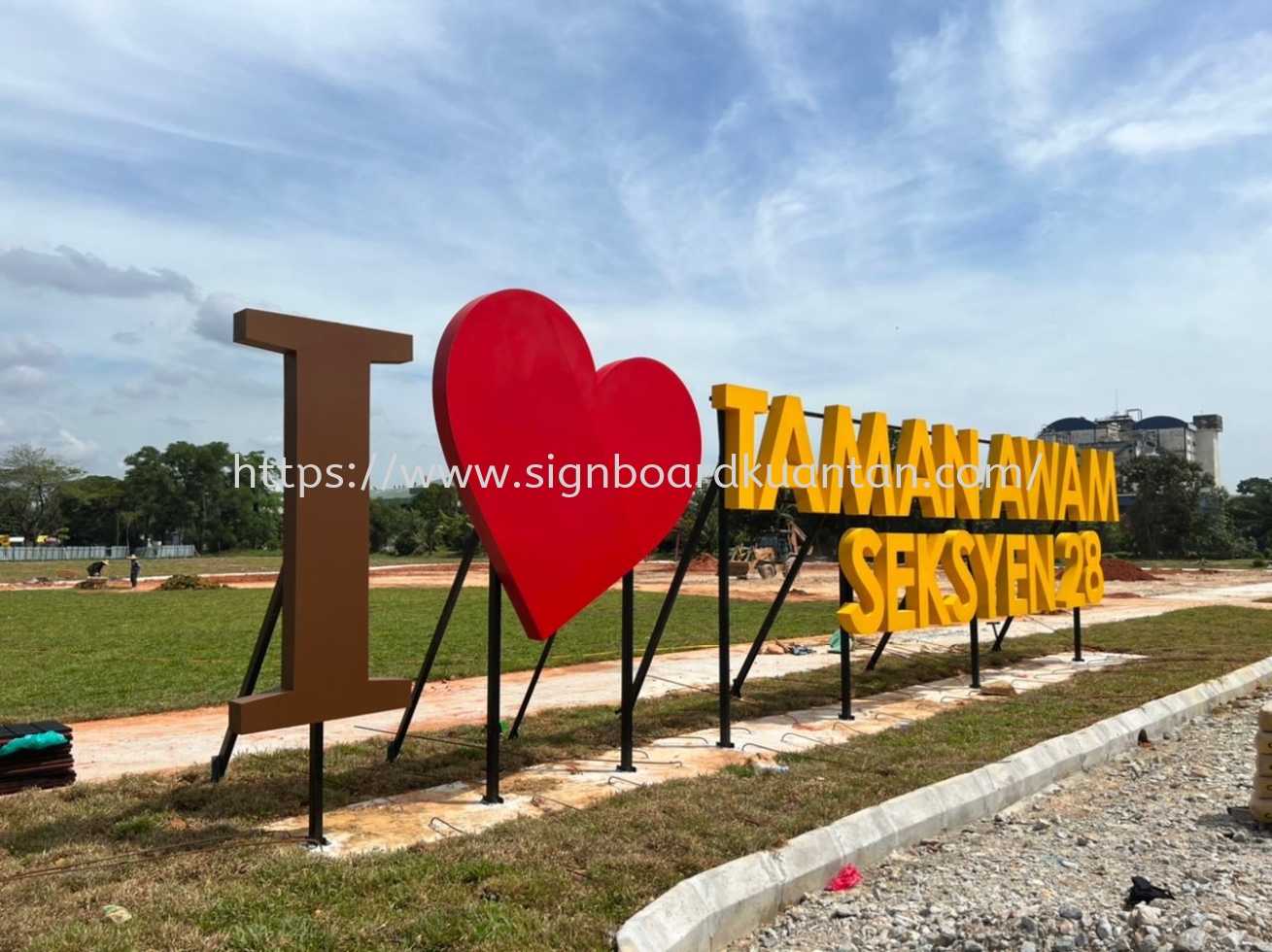 I LOVE TAMAN AWAM EG 3D BOX UP LETTERING SIGANGE AT KUANTAN