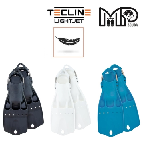 TecLine LightJet Fin Rubber Fins with Stainless Steel Spring Straps