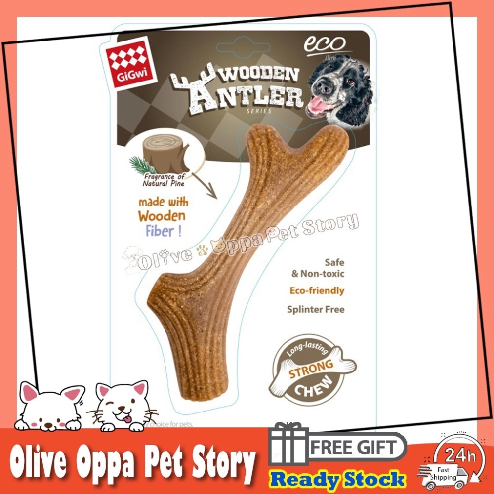 GiGwi Dog Toy/Dog Bite Wooden Antler with Wooden Fiber Eco-friendly/Pet Toy/Pet Chewys