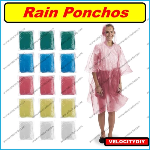 （一次性雨衣）Disposable Rain Ponchos for Adults Raincoat Rain Suits 60" x 80"
