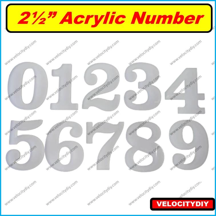 （门牌号码）2 1/2" Golden Acrylic Number Mailbox Signs Number Nombor Rumah Number Plate House Address Number