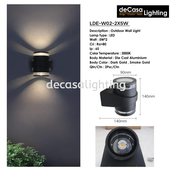 Up Down Wall Light (W02) Outdoor Wall Light OUTDOOR LIGHT Selangor, Kuala Lumpur (KL), Puchong, Malaysia Supplier, Suppliers, Supply, Supplies | Decasa Lighting Sdn Bhd