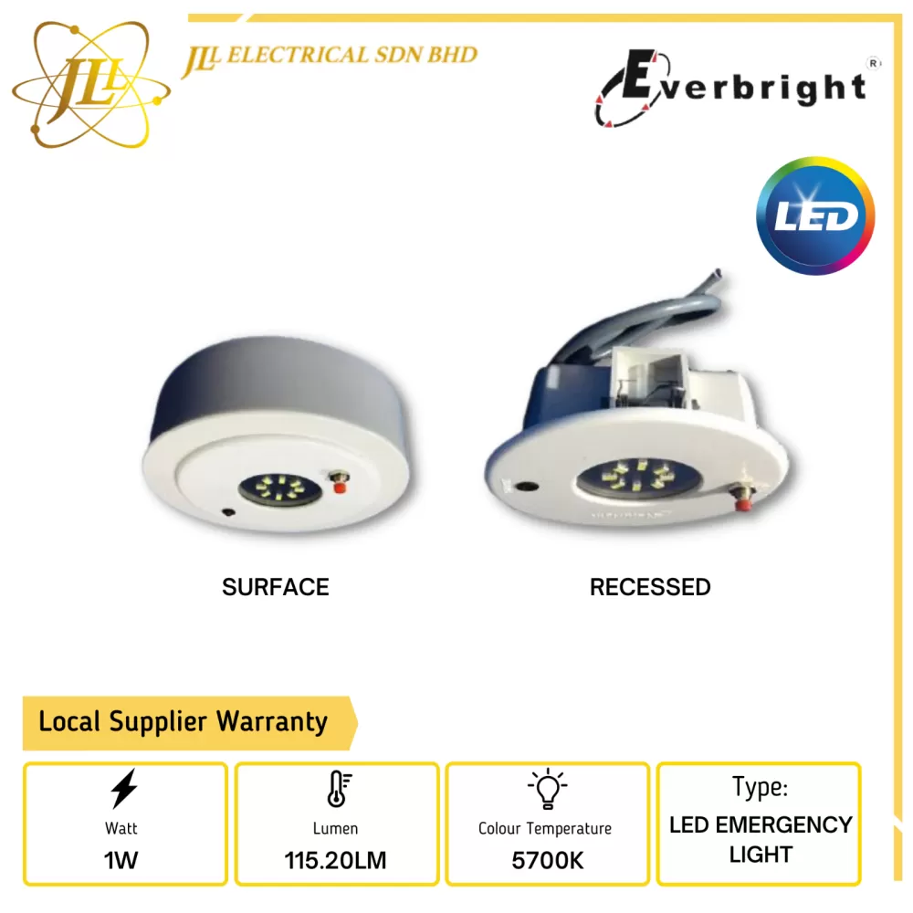 EVERBRIGHT EEL-09-MR6/M6 1W 240VAC 115.20LM 140D LED EMERGENCY LIGHT