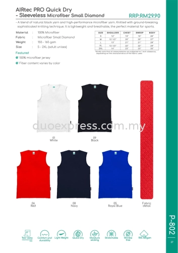 P802 Sleeveless Color