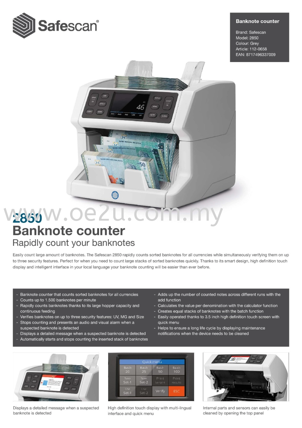 SAFESCAN 2850 Banknote Counter