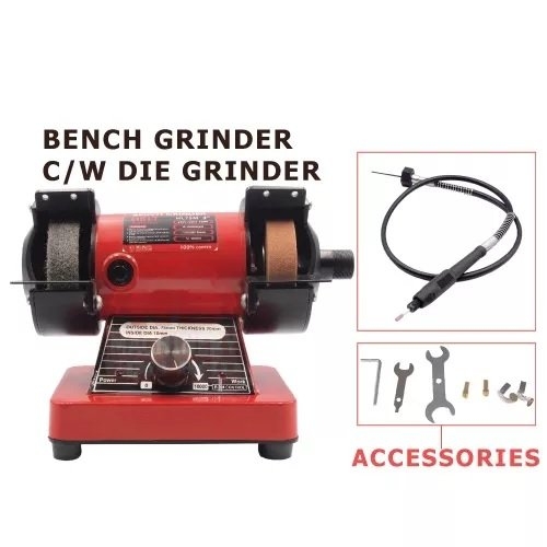 Heli HL75M 200W 3 Mini Bench Grinder C/W Die Grinder/ Bench Grinder Machine ID33538  Clamp / Bench Vice / Table Vice  Metal Equipment Selangor, Malaysia, Kuala Lumpur (KL), Seri Kembangan, Setapak, Kajang Supplier, Suppliers, Supply, Supplies | Knight Auto Sdn Bhd