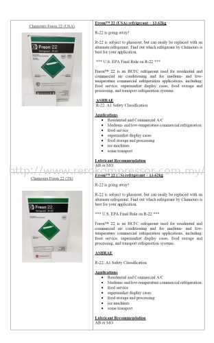 CHEMOURS FREON 22