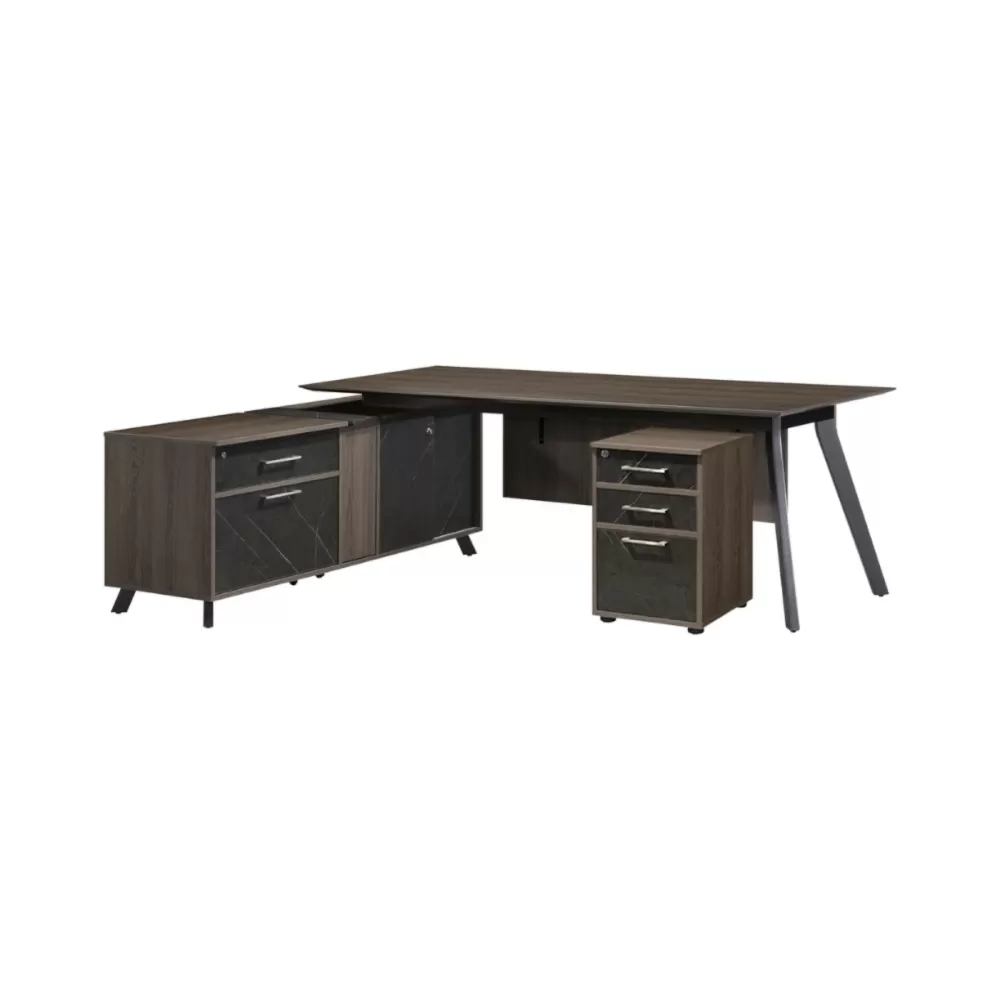 Zobris 7FT Executive Table with Side Cabinet | Office Table Penang