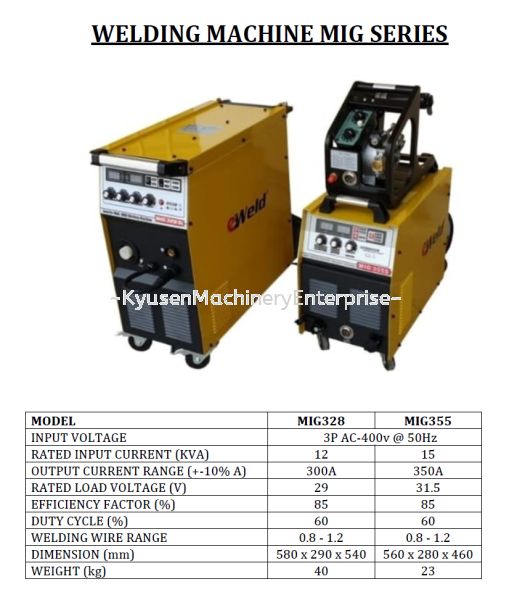 WELDING MACHINE MiG325 - 355 MiG 328 - MiG 355 MiG Series Welding Machine Selangor, Malaysia, Kuala Lumpur (KL), Puchong Supplier, Suppliers, Supply, Supplies | Kyusen Machinery Enterprise