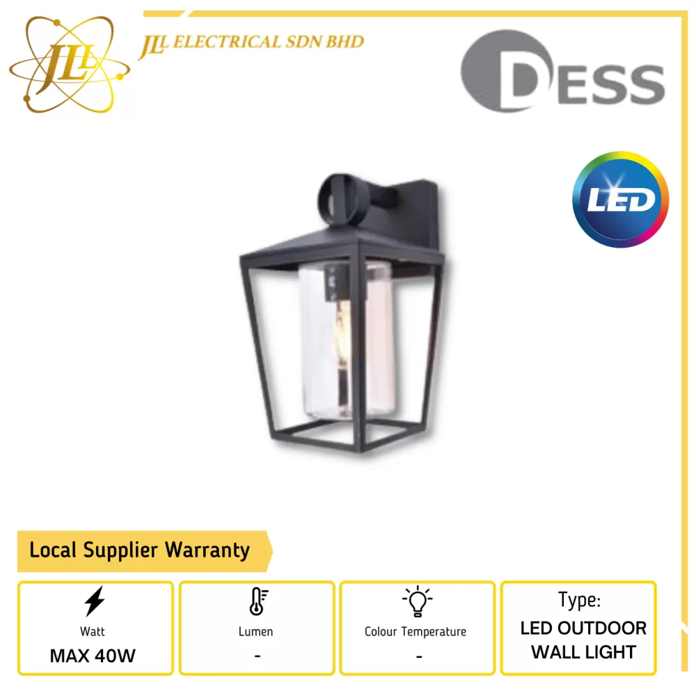 DESS GLUT9207 E27 MAX40W 220-240V IP44 LED OUTDOOR WALL LIGHT